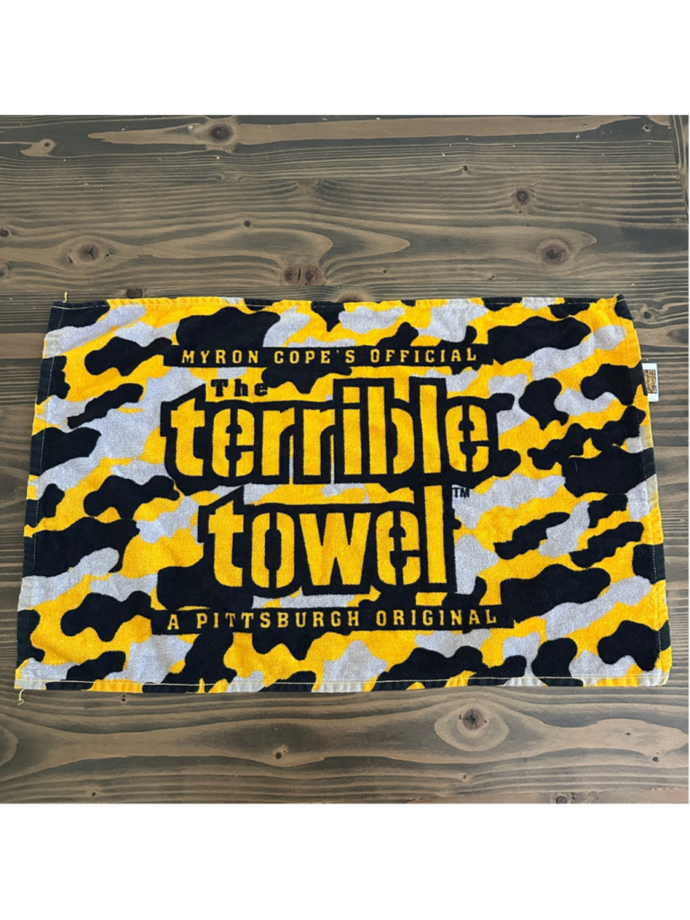 Pittsburgh Steelers Terrible Towel Myron Cope Yellow Black Camo Official NFL